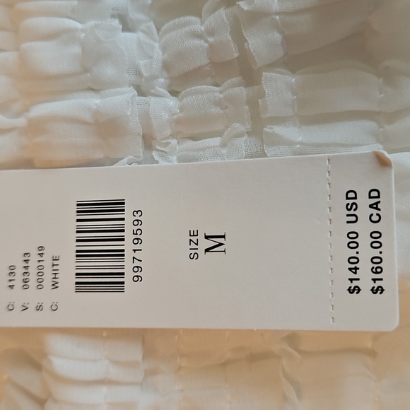 Anthropologie Endless Rose Strapless Textured Fitted White Mini Dress - Picture 6 of 6